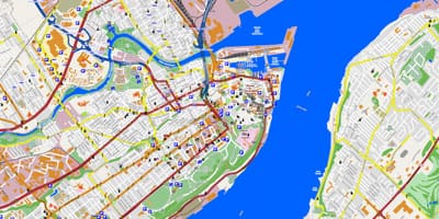 Карта города Квебек и окрестности